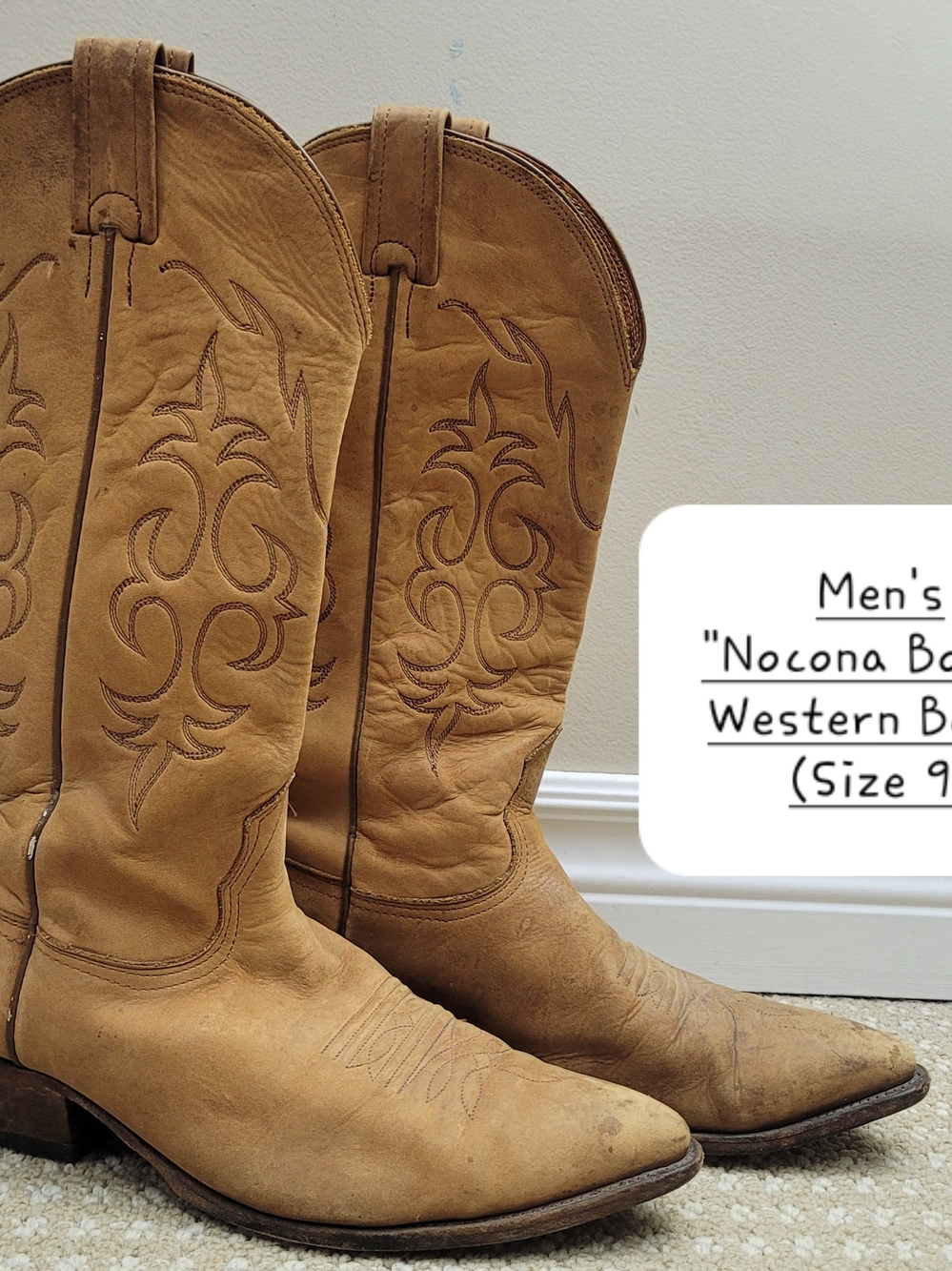 Men's Tan Western Pull-On Boots by Nocona